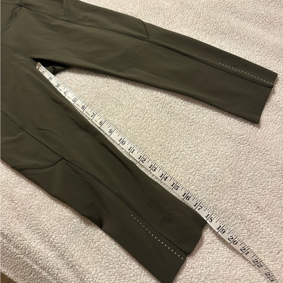 Lululemon Fast & Free Crop II Nulux Leggings Dark Olive - Picture 9 of 12